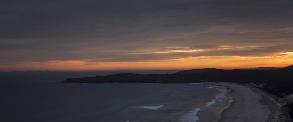 Coastal panorma at sunset