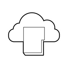 folder document with cloud computing vector illustration design