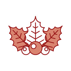 christmas decorative leaf icon vector illustration design