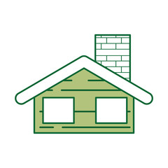 cute house with chimney vector illustration design