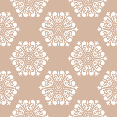 Brown seamless pattern with wallpaper ornaments