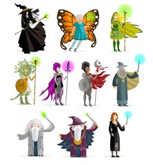 magicians, wizards, elf, fairy, witchs and magical characters