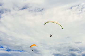 paraplane flying high up