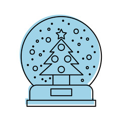 Decorative crystal ball with pine vector illustration design