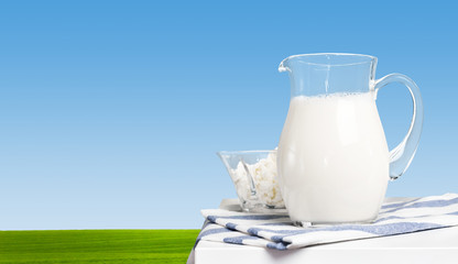fresh milk on the table