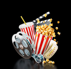 Unusual cinema concept 3D illustration