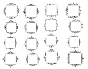 Vintage vector swirl frame set