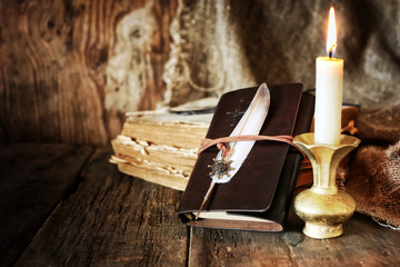 book pen candle romance