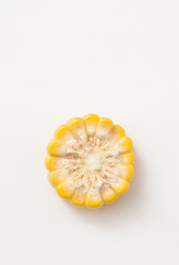 Cut of the ear of corn on white. Big.