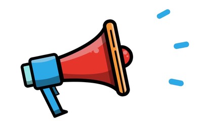 Megaphone icon video animation. Attention sign animation. Business promotion - Powered by Adobe