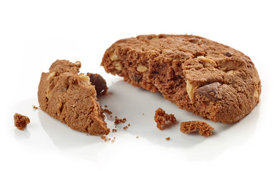 Chocolate cookie pieces and crumbs