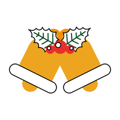 christmas bell decorative icon vector illustration design