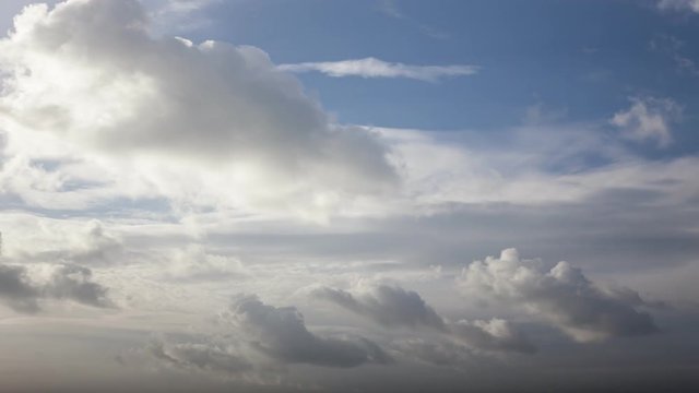 4K-time lapse of blue sky and clouds in summer season