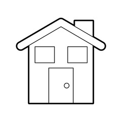 cute house with chimney vector illustration design