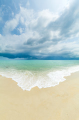 Fototapeta na wymiar ocean wave and sandy beach