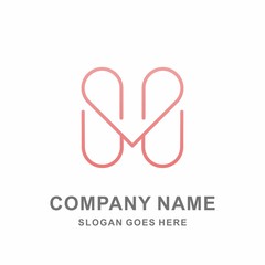 Monogram Letter H Heart Love Jewelry Fashion Accessories Business Company Stock Vector Logo Design Template 