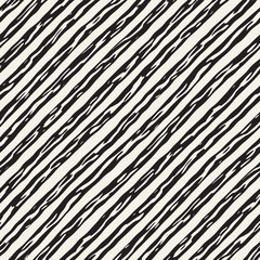 Decorative seamless pattern with doodle lines. Hand painted grungy wavy stripes background. Trendy endless freehand texture