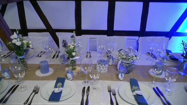 Beautifully decorated hall for a holiday.