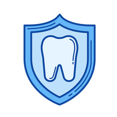 Cavity protection vector line icon isolated on white background