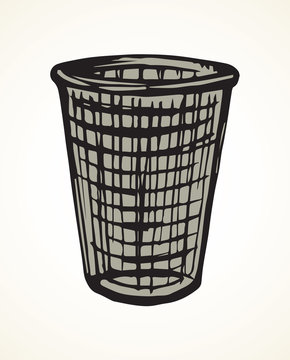 Trashcan for paper. Vector drawing