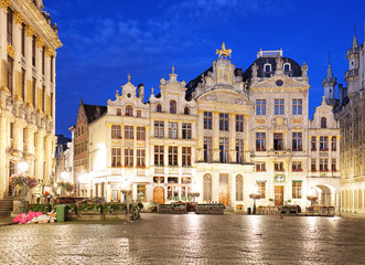 Fototapeta na wymiar Belgium - Grand Place in Brussels in night.