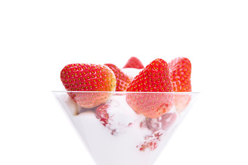 Strawberry cocktail isolated