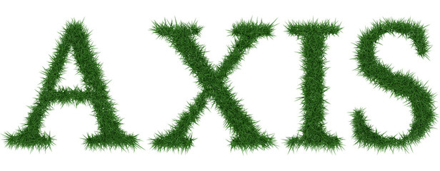 Axis - 3D rendering fresh Grass letters isolated on whhite background.