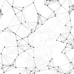 Molecular and atom structure with plexus 3d polygons. Creative vector drawing