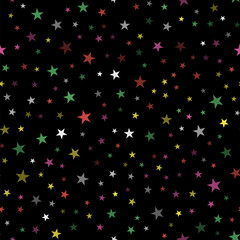Fototapeta na wymiar Colored Star Seamless Pattern