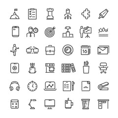 Office and time management icons collection