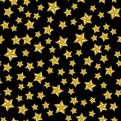 Yellow Star Seamless Pattern
