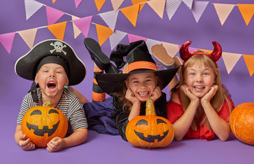 Obraz premium kids at halloween