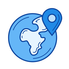 Geo location vector line icon isolated on white background