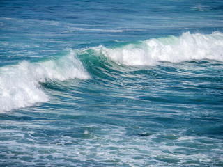 Blue wave in tropical ocean.