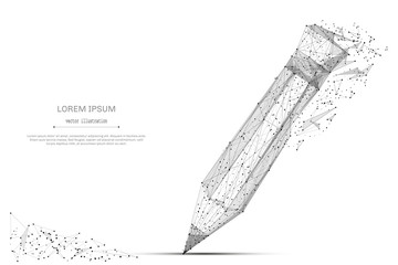 Back to School. Abstract mash line and point pancil on background with an inscription. Starry sky or space, consisting of stars and the universe. Vector education illustration.