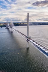 Fotobehang The new Queensferry Crossing bridge over the Firth of Forth. Edinburgh, Scotland, UK © Andras