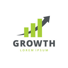 Abstract logo for business company. Corporate identity design element. Growth Logotype idea. Arrow up