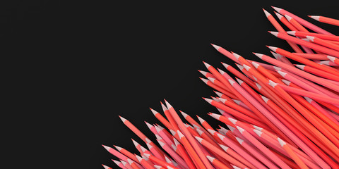 Infinite pencils background, education and creativity theme, original 3d rendering