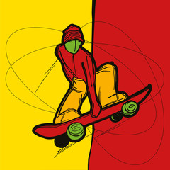 Indie grab skater © trattieritratti