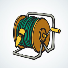 Roll the hose. Vector drawing