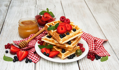 waffles with fresh berries