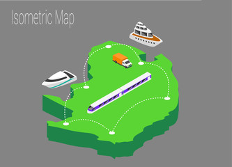 Map North Africa isometric concept.