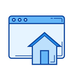 Landing page vector line icon isolated on white background. Landing page line icon for infographic, website or app. Blue icon designed on a grid system.