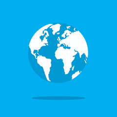 Earth globes isolated on a white background in a flat design