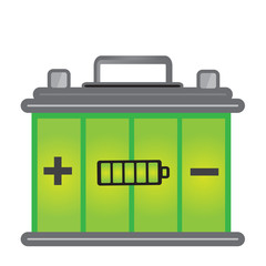Fully charged of car battery with simple vector design - Car battery fully of concept