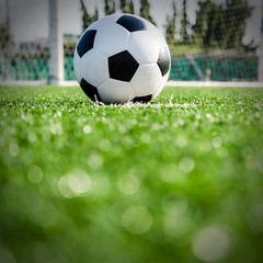 Soccer Football on the green grass of Soccer field. © ohmega1982