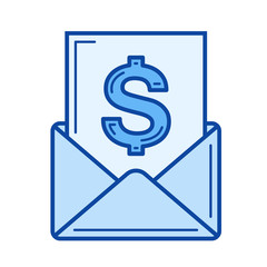 Read post vector line icon isolated on white background. Read post line icon for infographic, website or app. Blue icon designed on a grid system.