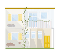 Modern architecture facade building vector illustrations