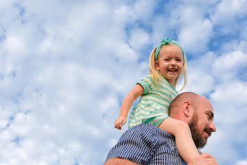 Adorable father daughter portrait, happy family, father's day concept