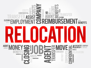 Obraz premium Relocation word cloud collage, business concept background